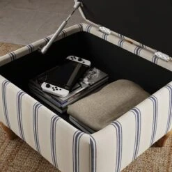 Oswald Stripe Storage Footstool -Furniture Store 30866932 alt03