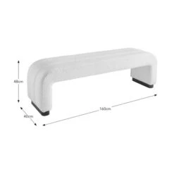 Lucilla 3 Seater Dining Bench, Boucle -Furniture Store 30868770 alt09