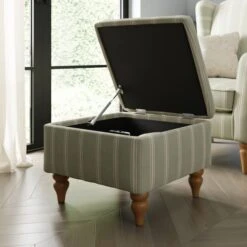 Oswald Stripe Storage Footstool -Furniture Store 30868833 alt02