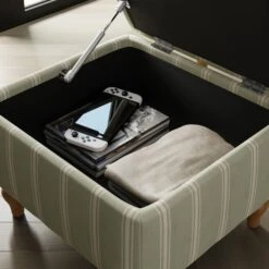 Oswald Stripe Storage Footstool -Furniture Store 30868833 alt03