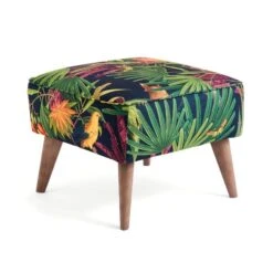 Marlow Footstool, Tropical Treasures Print -Furniture Store 30868930 alt04