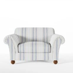 Angus Striped Linen Snuggle Chair -Furniture Store 30869752 alt08
