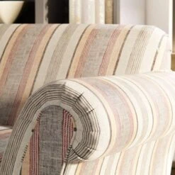 Angus Striped Linen Snuggle Chair -Furniture Store 30869753 alt05