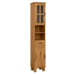 Harlow Oak Effect Tallboy Storage Unit -Furniture Store 30869865 alt02