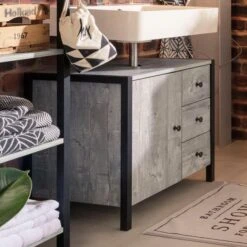 Colton Undersink Unit, Concrete Effect -Furniture Store 30869870 alt04