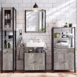 Colton Undersink Unit, Concrete Effect -Furniture Store 30869870 alt05