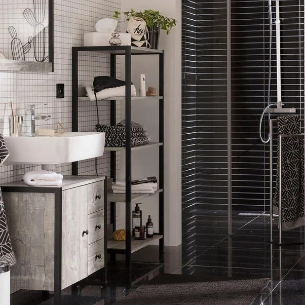 Colton Shelving Unit, Concrete Effect 2 Colton Shelving Unit, Concrete Effect - Image 2