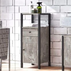 Colton Single Bathroom Cabinet, Concrete Effect -Furniture Store 30869872 alt02