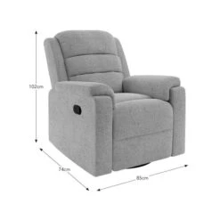 Taylor Chunky Chenille Manual Recliner Armchair, Dark Natural -Furniture Store 30869878 alt09