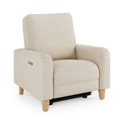 Beatrice Luna Fabric Power Recliner Armchair, Natural -Furniture Store 30869982 alt06