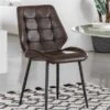 Set Of 2 Mesa Faux Leather Dining Chairs