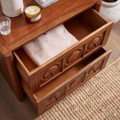 Theodore 2 Drawer Wide Bedside Table, Mango Wood -Furniture Store 30872715 alt02