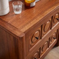 Theodore 2 Drawer Wide Bedside Table, Mango Wood -Furniture Store 30872715 alt03