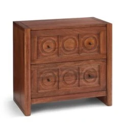 Theodore 2 Drawer Wide Bedside Table, Mango Wood -Furniture Store 30872715 alt06