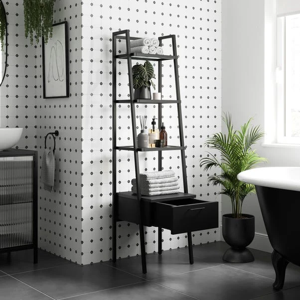 Stannis Reeded Glass Ladder Shelf 2 Stannis Reeded Glass Ladder Shelf - Image 2