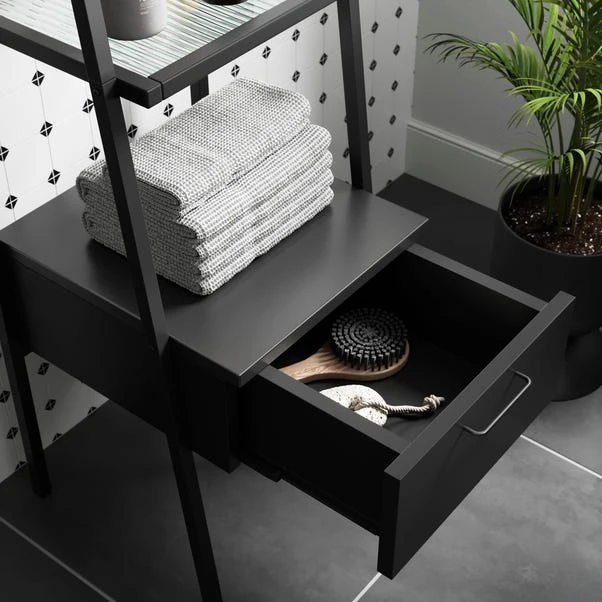 Stannis Reeded Glass Ladder Shelf 3 Stannis Reeded Glass Ladder Shelf - Image 3