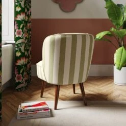 Elsie Striped Fabric Cocktail Chair -Furniture Store 30873303 alt04