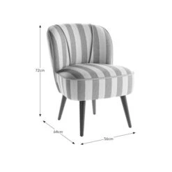 Elsie Striped Fabric Cocktail Chair -Furniture Store 30873303 alt09