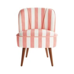 Elsie Striped Fabric Cocktail Chair -Furniture Store 30873304 alt06