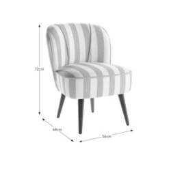 Elsie Striped Fabric Cocktail Chair -Furniture Store 30873304 alt09