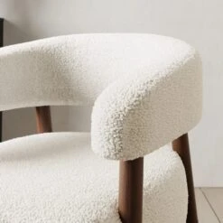 Cleo Curved Ivory Sherpa Accent Chair -Furniture Store 30873356 alt02