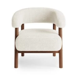 Cleo Curved Ivory Sherpa Accent Chair -Furniture Store 30873356 alt06