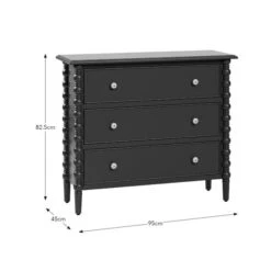 Pippin 3 Drawer Chest, Navy -Furniture Store 30876522 alt09
