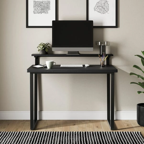 Freddie Black Step Up Shelf Desk 1 Freddie Black Step Up Shelf Desk