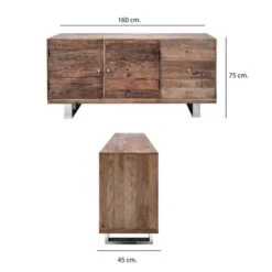 Indus Valley Railway Sleeper 2 Door 3 Drawer Sideboard -Furniture Store 30877731 alt09