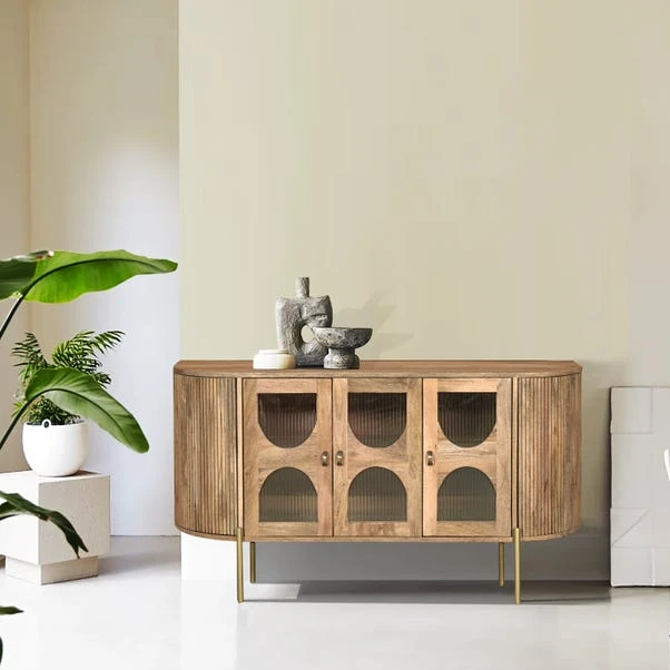 Indus Valley Orbit 3 Door Glass Sideboard 1 Indus Valley Orbit 3 Door Glass Sideboard