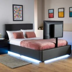 XR Living Ava TV Bed With LED Lights And TV Mount -Furniture Store 30885673