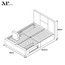 XR Living Ava TV Bed With LED Lights And TV Mount -Furniture Store 30885675 alt09