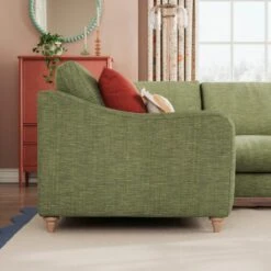 Hattie Slub Faux Linen Corner Sofa -Furniture Store 30886237 alt01