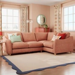 Hattie Slub Faux Linen Corner Sofa -Furniture Store 30886243