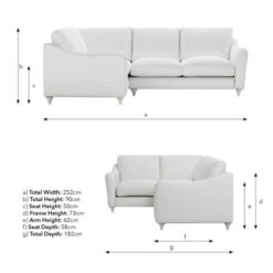 Hattie Slub Faux Linen Corner Sofa -Furniture Store 30886244 alt09