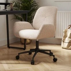 Ginny Boucle Swivel Office Chair -Furniture Store 30886351