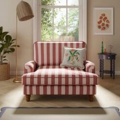 Beatrice Two Tone Woven Stripe Snuggle Chair -Furniture Store 30887228