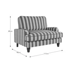 Beatrice Two Tone Woven Stripe Snuggle Chair -Furniture Store 30887228 alt09