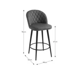 Astrid Bar Stool, Faux Leather -Furniture Store 30888789 alt09