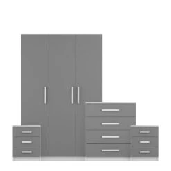 Harmony Sudbury 4 Piece Triple Wardrobe Bedroom Furniture Set