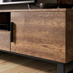Freddie Extra Wide TV Unit For TVs Up To 70", Rustic Wood Effect -Furniture Store 30889704 alt03