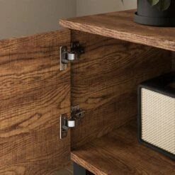 Freddie Extra Wide TV Unit For TVs Up To 70", Rustic Wood Effect -Furniture Store 30889704 alt05