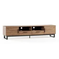 Freddie Extra Wide TV Unit For TVs Up To 70", Rustic Wood Effect -Furniture Store 30889704 alt06