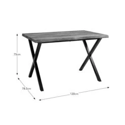 Ezra 4 Seater Rectangular Compact Dining Table, 120cm -Furniture Store 30890246 alt09