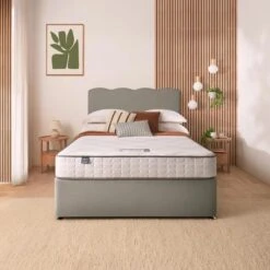 Silentnight Divan Bed With Wave Velvet Headboard -Furniture Store 30891083 alt01