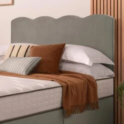 Silentnight Divan Bed With Wave Velvet Headboard