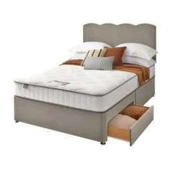 Silentnight Divan Bed With Wave Velvet Headboard -Furniture Store 30891084 alt07