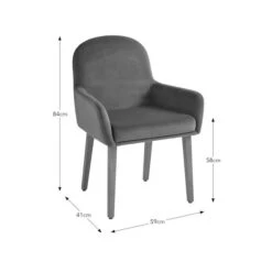 Agnes Carver Dining Chair, Velvet -Furniture Store 30891288 alt09