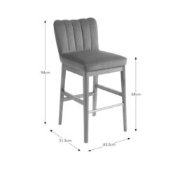 Delilah Bar Stool, Velvet -Furniture Store 30891293 alt09