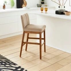Delilah Bar Stool, Velvet -Furniture Store 30891294
